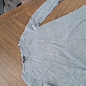 Simply Vera Vera Wang Soft Gray Patterned Long Sleeve Top